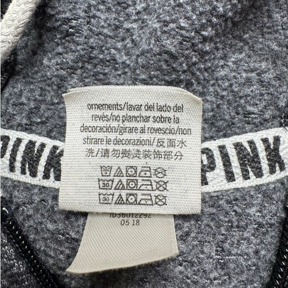 VS PINK Y2K Snap Sleeve Zip Hoodie Gray Medium - Picture 10 of 14
